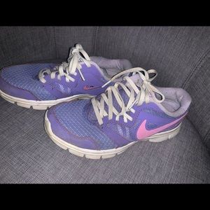 Purple and pink Nikes